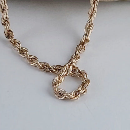 14K Yellow Gold Diamond-Cut Rope Bangle Bracelet - Made in Peru!
