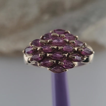 10K Yellow Gold Spinel Cocktail Ring Size 6.75, Solid Gold