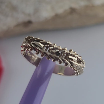 14K Yellow Gold Flexible Chain Ring Size 5 - Solid Gold