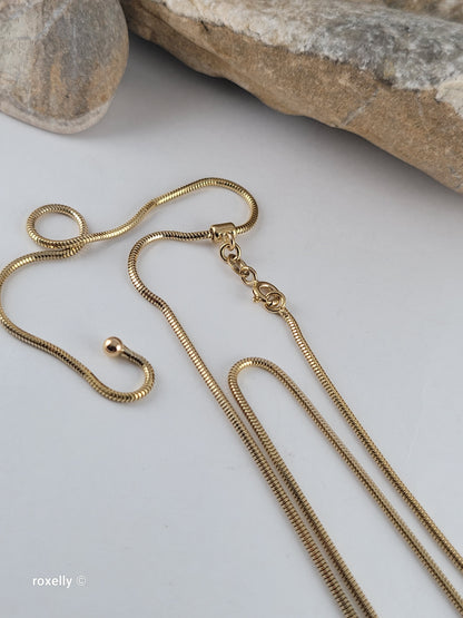 Milor 14K Yellow Gold Adjustable Flexible Necklace, Solid Gold – Made in Italy
