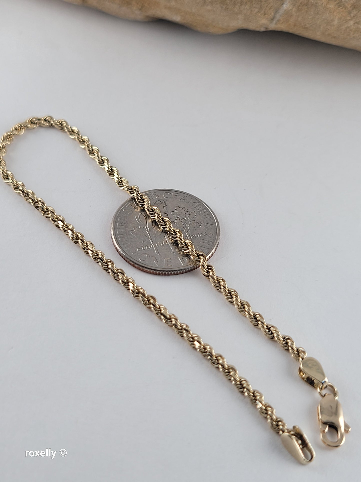 14k Yellow Gold Rope Design Bracelet, Solid Gold
