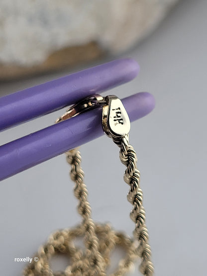 14k Yellow Gold Rope Design Bracelet, Solid Gold