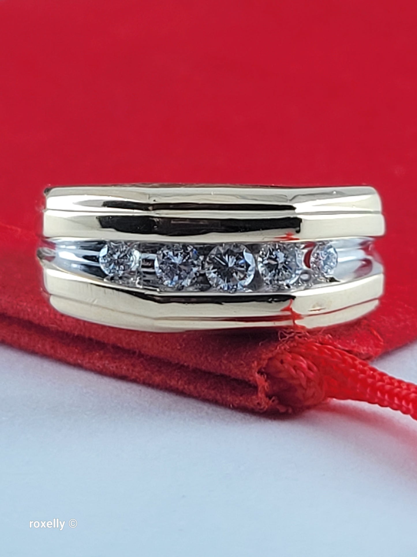14K Yellow Gold Genuine Diamonds Cocktail Ring Size6.75, Solid Gold!
