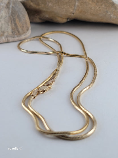14K Yellow Gold Soga Necklace, Solid Gold!
