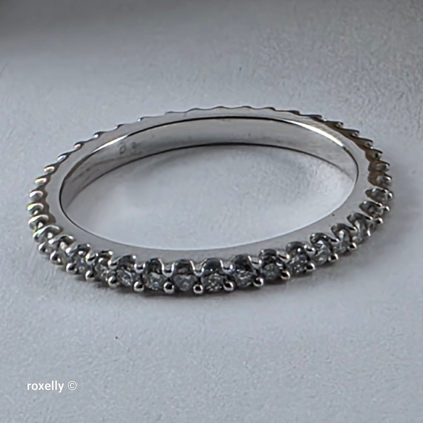 14K White Gold Diamond Infinity Design Ring Size 6, Solid Gold!