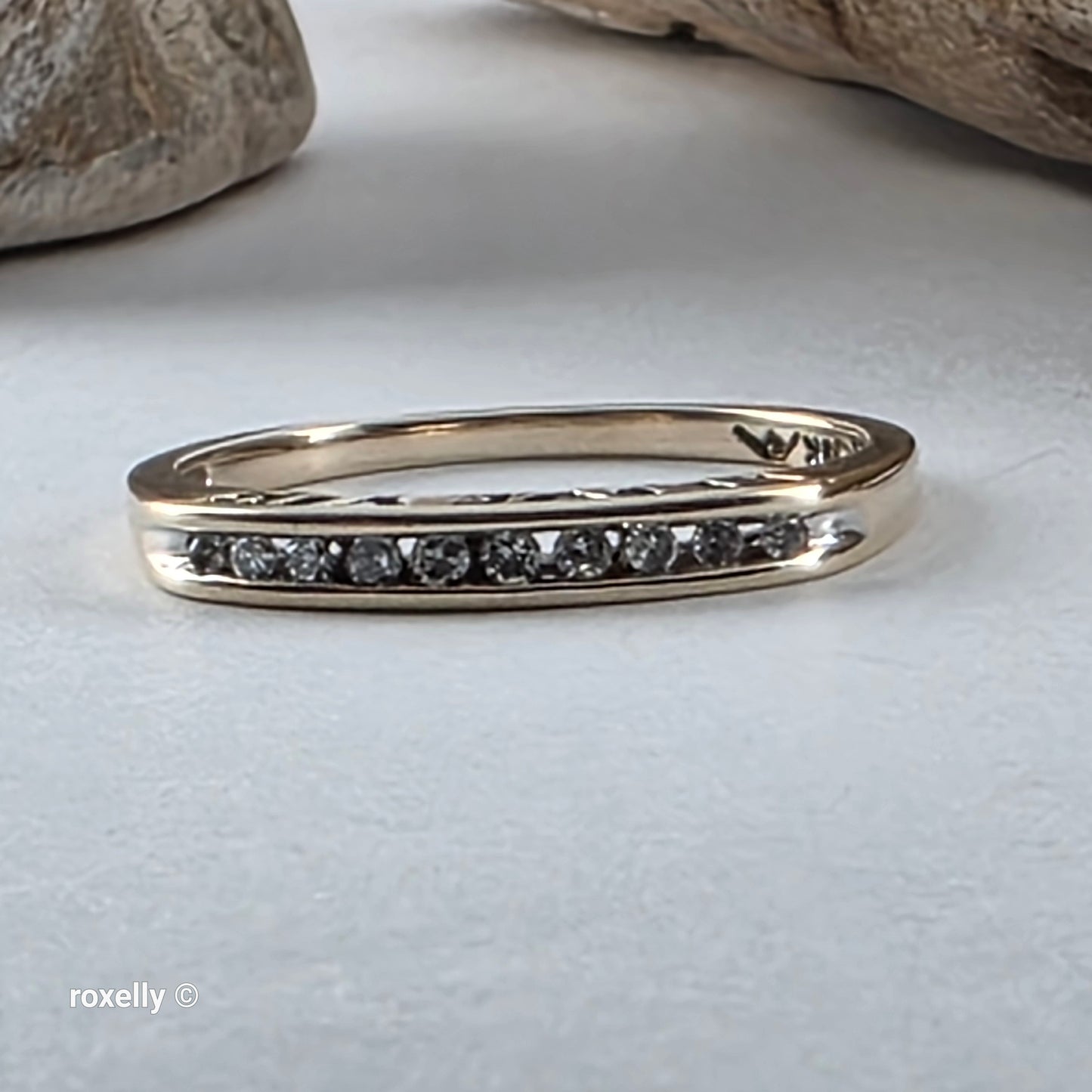10K Yellow Gold Genuine Diamond "I Love You” Ring Size 6.75, Solid Gold!