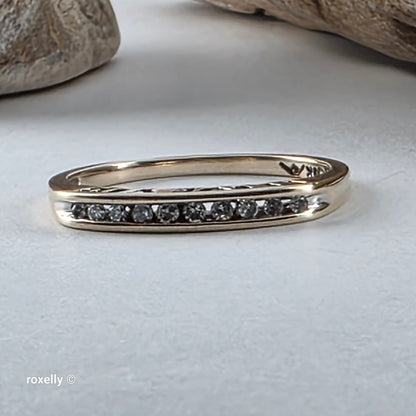 10K Yellow Gold Genuine Diamond "I Love You” Ring Size 6.75, Solid Gold!