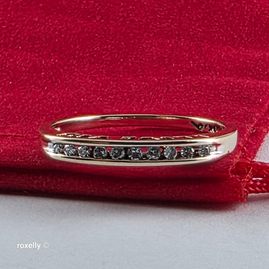 10K Yellow Gold Genuine Diamond "I Love You” Ring Size 6.75, Solid Gold!