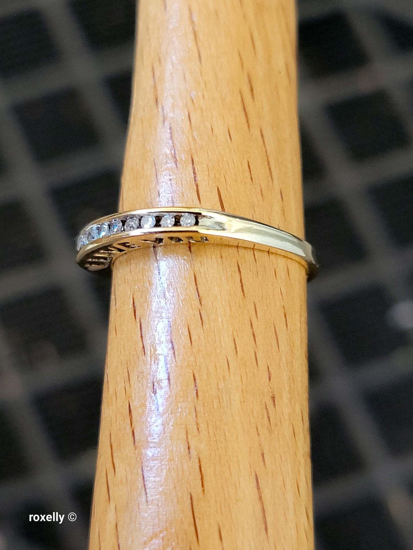 10K Yellow Gold Genuine Diamond "I Love You” Ring Size 6.75, Solid Gold!