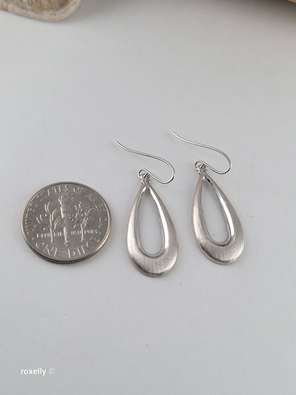 14K White Gold Lightweight Small Comfortable Brushed Finish Earrings!