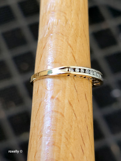 10K Yellow Gold Genuine Diamond "I Love You” Ring Size 6.75, Solid Gold!