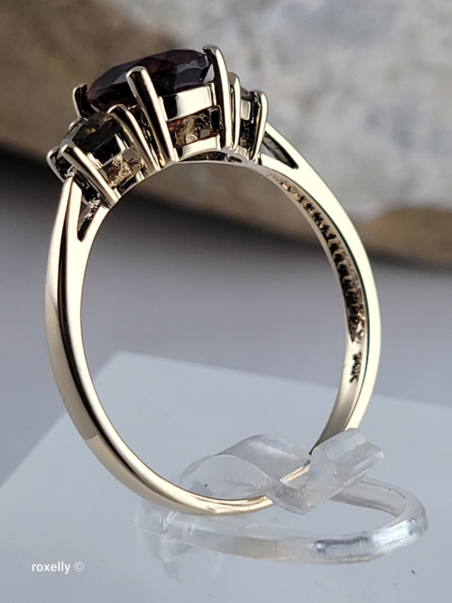 14K Yellow Gold Garnet and Citrine Cocktail Ring Size 8, Solid Gold!