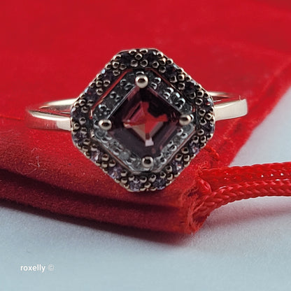 10K Rose Gold Pink Tourmaline and Diamonds Ring Size 6.75 – Solid Gold!