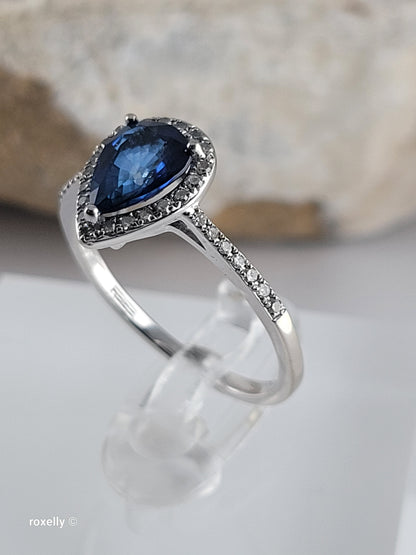 $2,000 EFFY 14K White Gold Sapphire and Diamond Ring, Solid Gold!