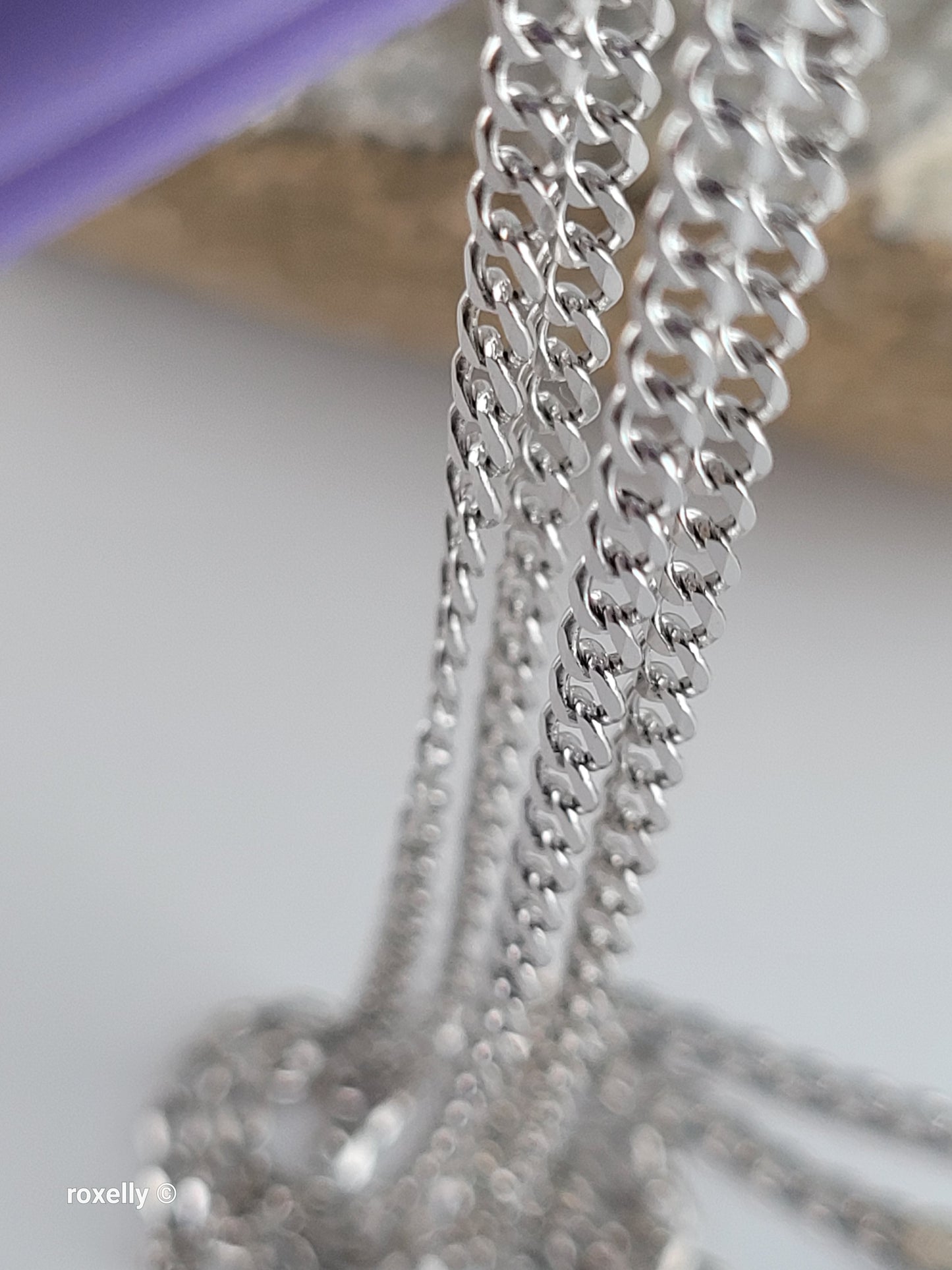 14K White Gold Curb Link Chain Necklace, Solid Gold!