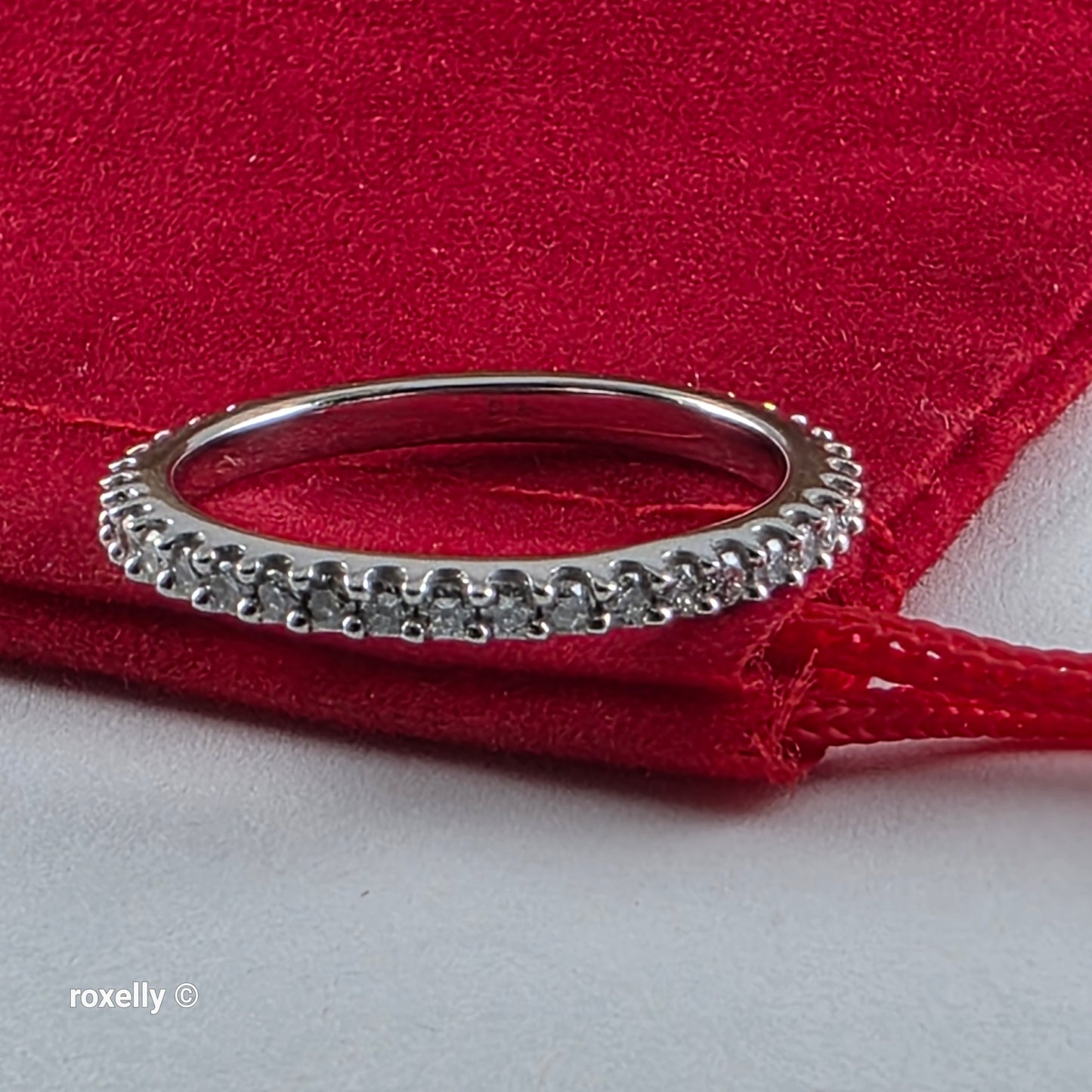 14K White Gold Diamond Infinity Design Ring Size 6, Solid Gold!