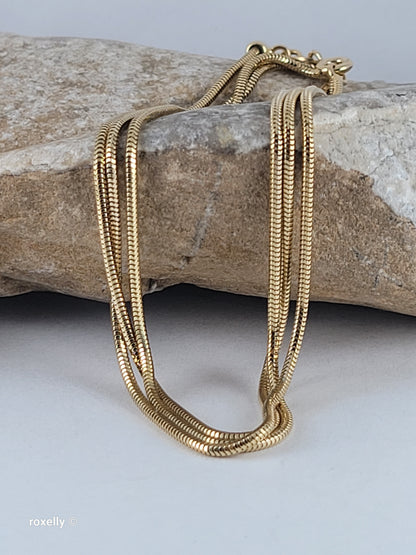 Milor 14K Yellow Gold Adjustable Flexible Necklace, Solid Gold – Made in Italy