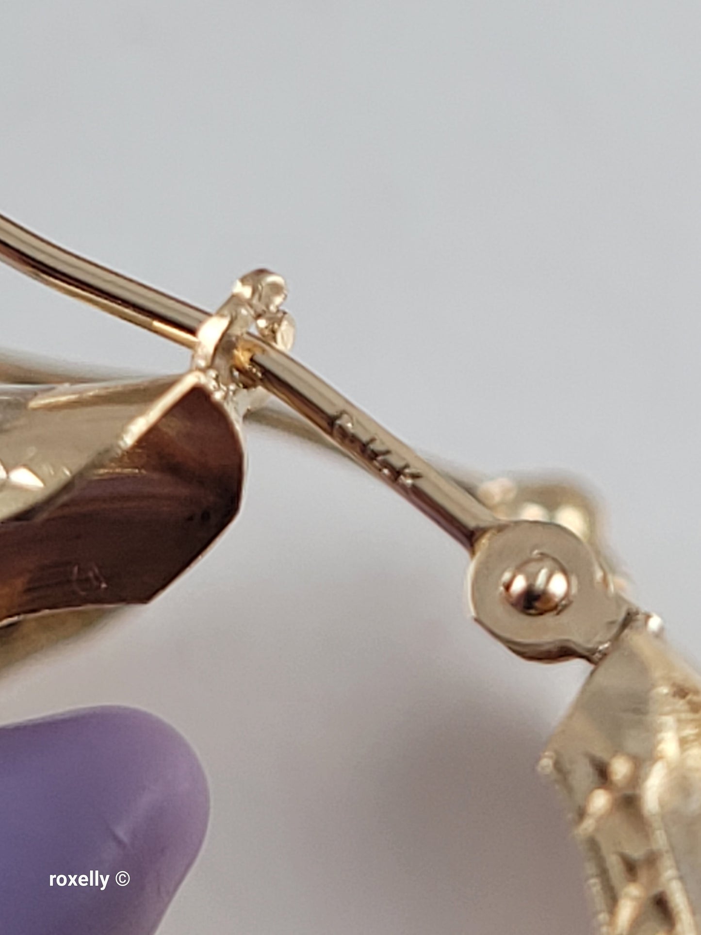 14K Yellow Gold Clasp Enamel Leopard and Diamond-Cut Hoop Earrings, Solid Gold!