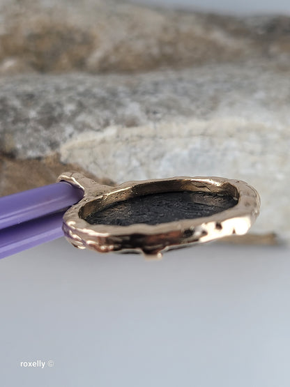 Vintage 14K Solid Gold Ancient Roman Coin Pendant – Handmade very solid Bezel