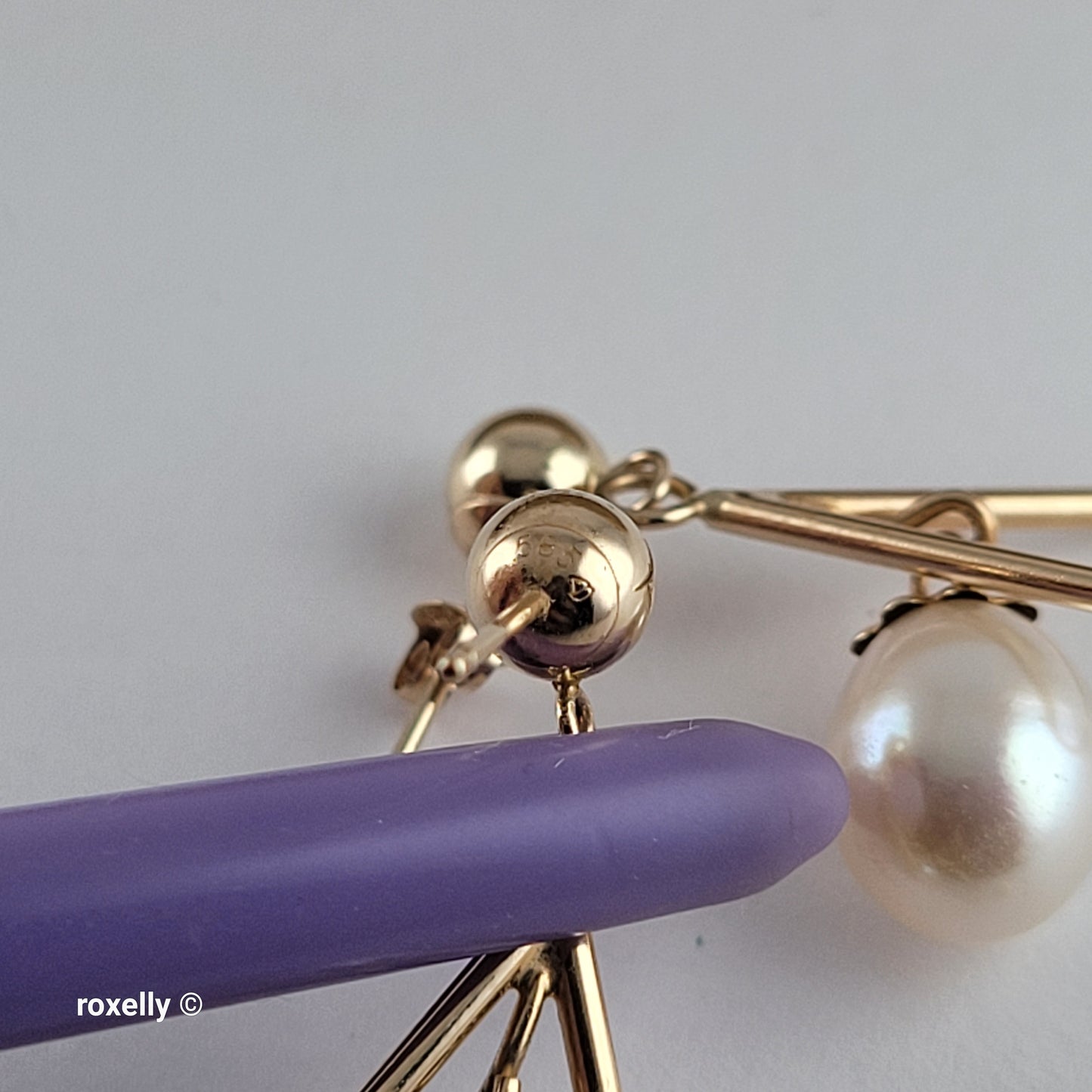 14K Yellow Gold Freshwater Pearl Drop-Shaped Dangle Earrings, Solid Gold!