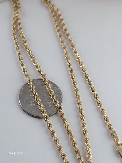 10K Yellow Gold Rope Chain and Mystic Pendant!