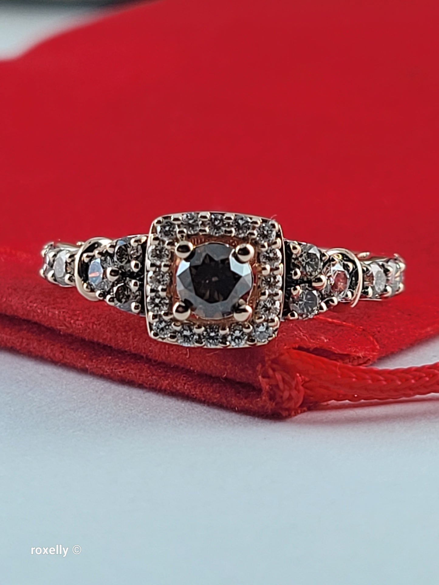 Le Vian 14K Rose Gold Diamond Ring Size 6.5, CTW Natural White & Chocolate Brown Diamonds