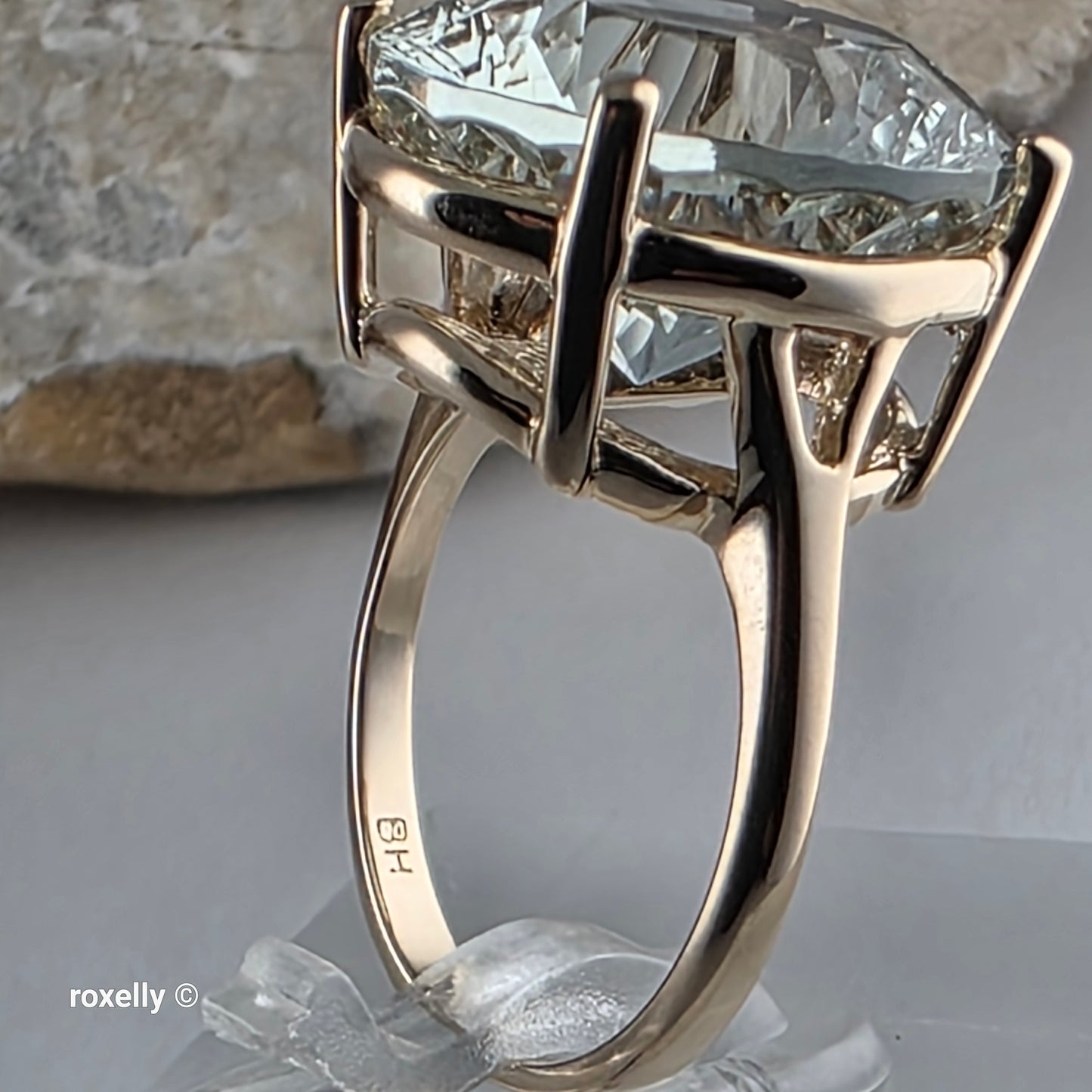 Effy 14K Yellow Gold Green Amethyst Ring Size 5, Solid Gold!
