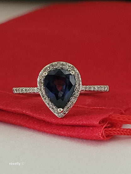 $2,000 EFFY 14K White Gold Sapphire and Diamond Ring, Solid Gold!