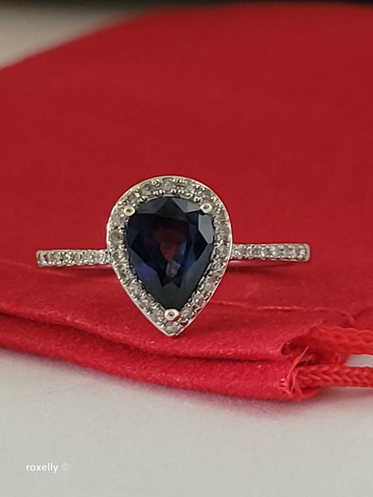 $2,000 EFFY 14K White Gold Sapphire and Diamond Ring, Solid Gold!