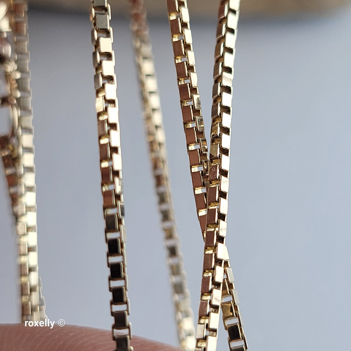 14K Solid Yellow Gold Box Chain Necklace with Barrel Clasp - Made in Italy!