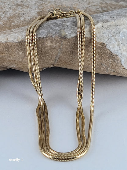 Milor 14K Yellow Gold Adjustable Flexible Necklace, Solid Gold – Made in Italy