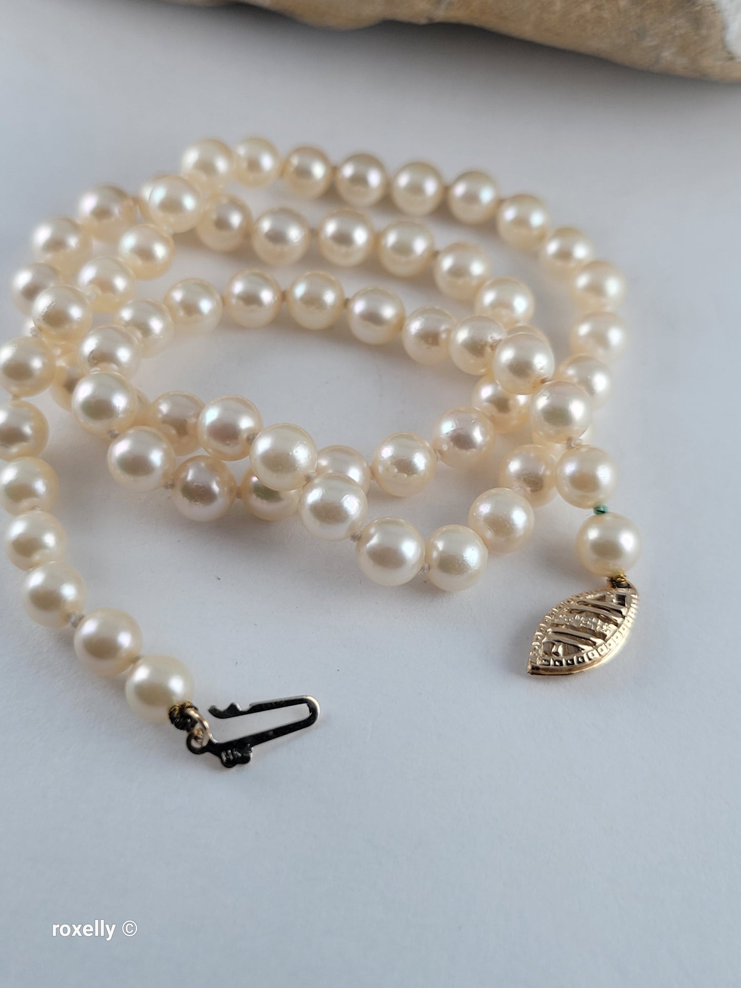 Freshwater Pearl Necklace with Solid 14K Yellow Gold Clasp!