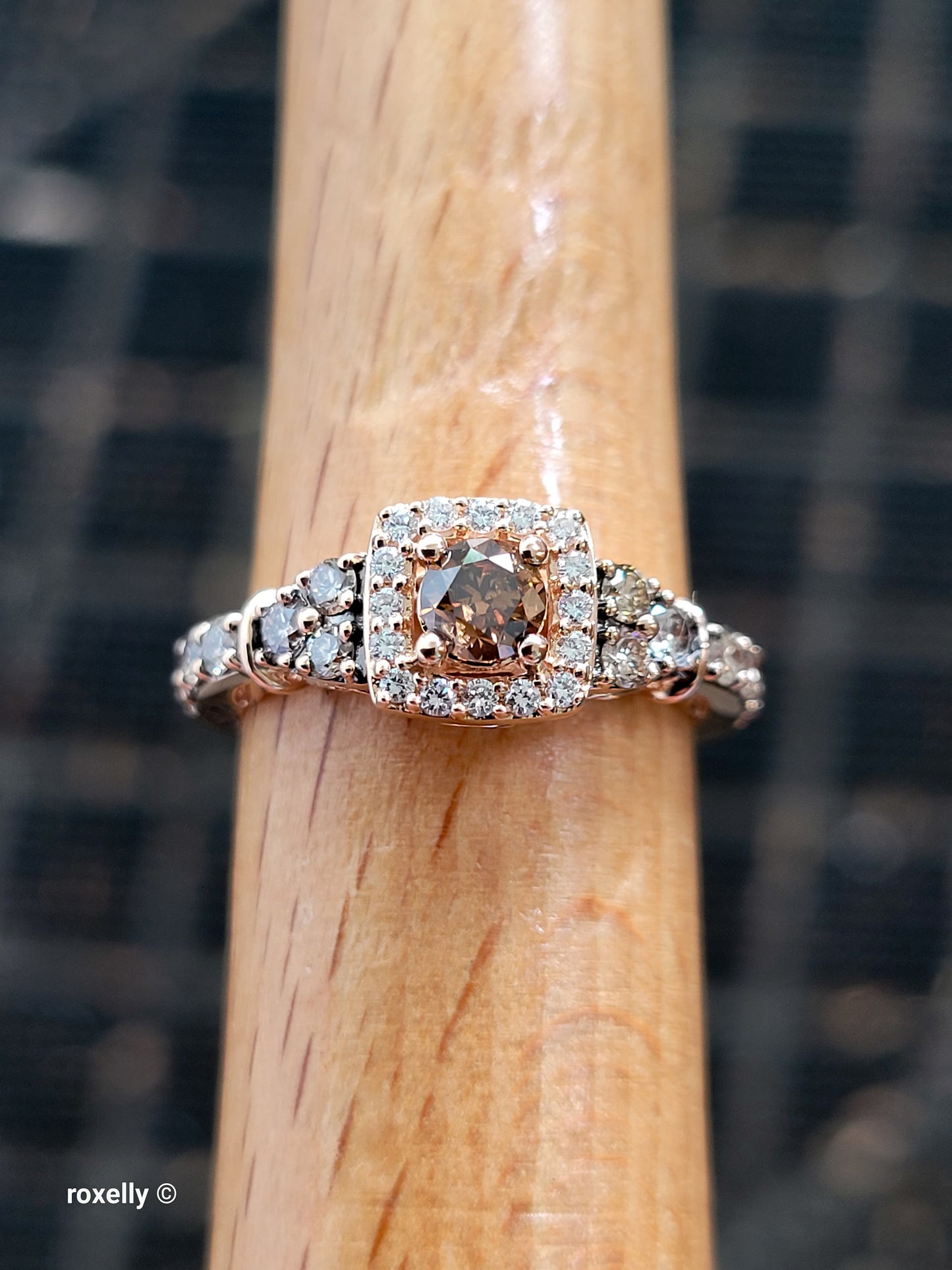 Le Vian 14K Rose Gold Diamond Ring Size 6.5, CTW Natural White & Chocolate Brown Diamonds