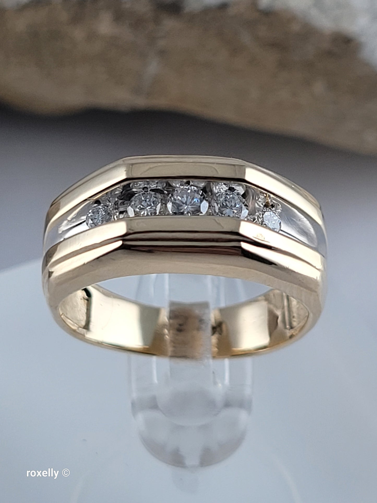14K Yellow Gold Genuine Diamonds Cocktail Ring Size6.75, Solid Gold!