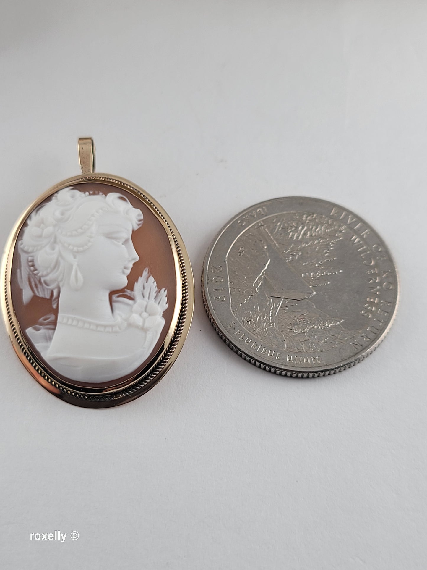 Vintage 14K Yellow Gold Italian Cameo Brooch/Pendant – Classic Victorian Profile -Hand-Carved Shell