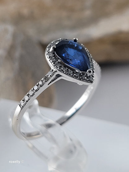 $2,000 EFFY 14K White Gold Sapphire and Diamond Ring, Solid Gold!