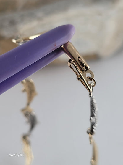 14K Two-Tone Gold Dolphin Link Bracelet, Solid Gold!